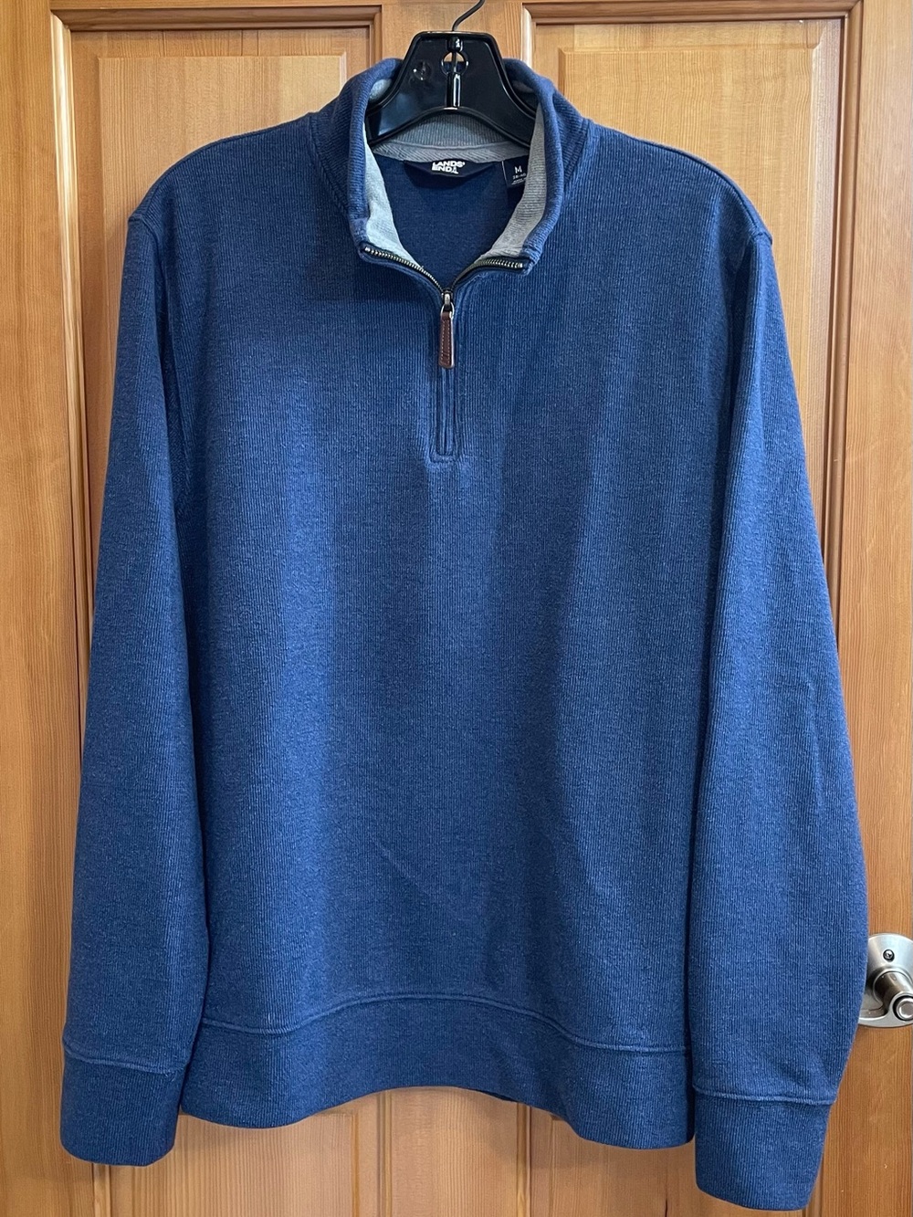 Lands' End Men's Navy Quarter-Zip Pullover Sweater